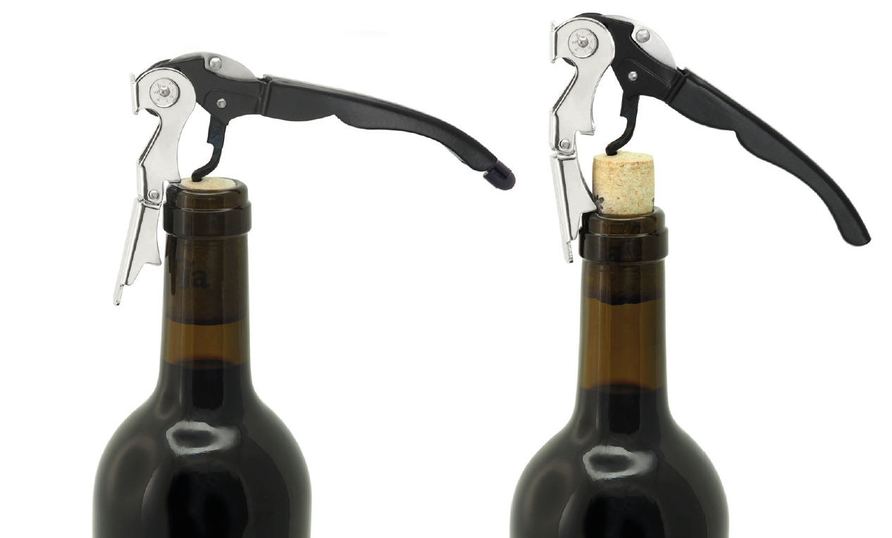 Korkenzieher-Kellnermesser-Pulltex-Pulltaps-Hybrid-Anwendung
