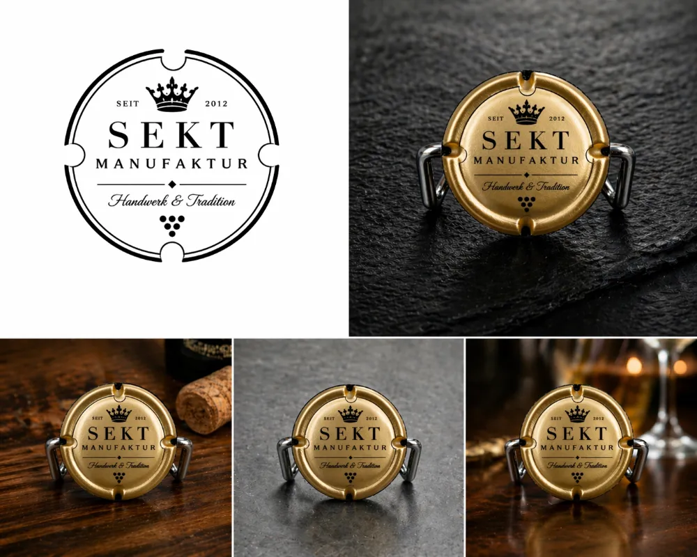 Corky-Sektflaschenverschluss gold-matt mit Ihrem Logo