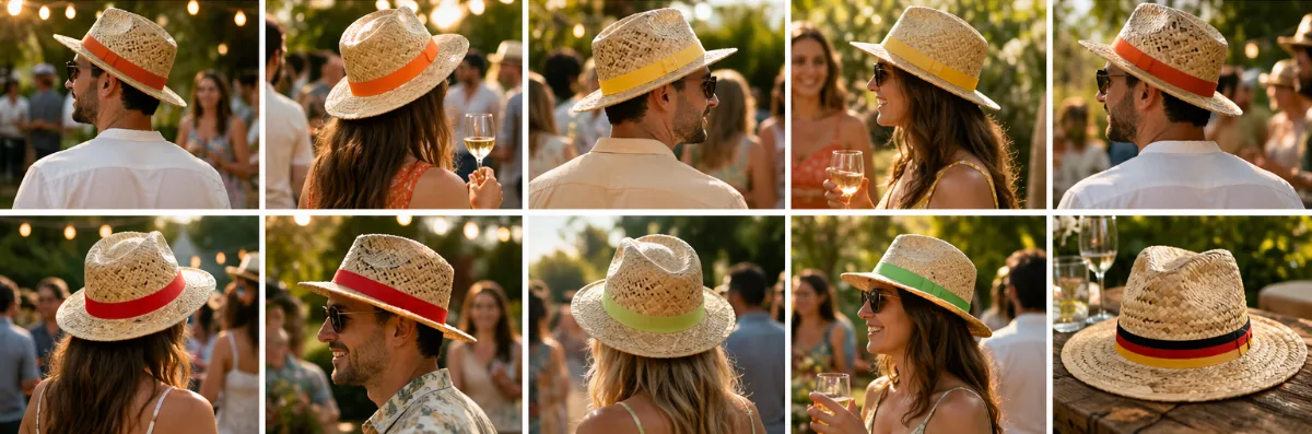 Strohhut mit Druck - Standardhutfarben